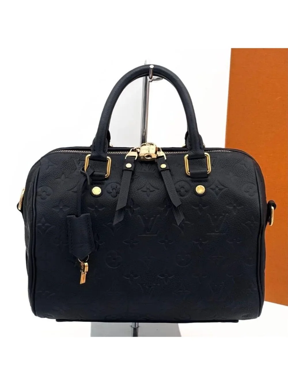Louis Vuitton Monogram Empreinte Speedy Bandouliere 25 Noir Handbag